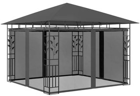 Gazebo com rede mosquiteira 3x3x2,73 m 180 g/m² antracite
