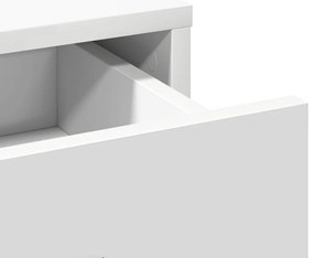 Conjunto de Mesa de Maquilhagem de 3 Peças com LED, Madeira Branca