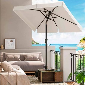 Guarda-sol de varanda, jardim retangular 200 x 150 cm com inclinação bege
