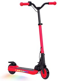 SPORTNOW Trotinete Elétrica Dobrável para Crianças 120 W Autonomia 6 km e Máximo 10 km/h com Travão Luzes LED 74x52x83-87 cm Vermelho