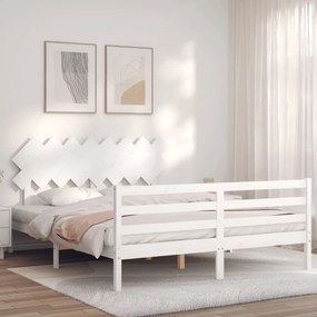3195297 vidaXL Estrutura de cama com cabeceira 160x200 cm madeira maciça