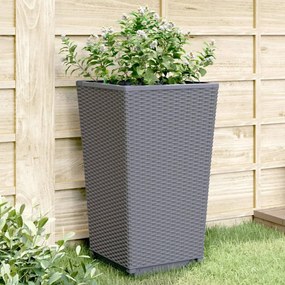 vidaXL Vasos/floreiras 4 pcs 32,5x32,5x57 cm PP cinzento azul