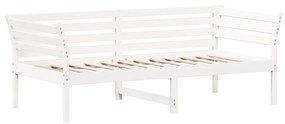 Sofá-cama 75x190 cm madeira de pinho maciça branco