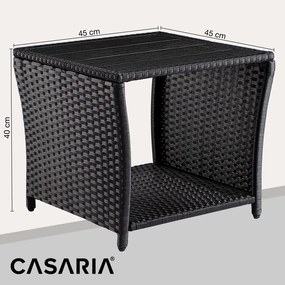 Mesa de apoio Polyrattan Vedis 45x45x40cm Preto