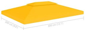 Cobertura de gazebo com 2 camadas 310 g/m² 4x3 m amarelo