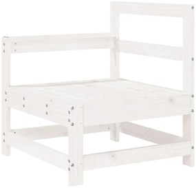 5 pcs conjunto de sofás de jardim madeira pinho maciça branco