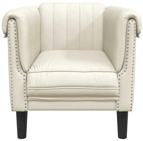 Poltrona veludo cor creme