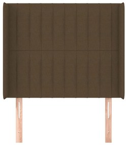 Cabeceira cama c/ abas tecido 93x16x118/128 cm castanho-escuro
