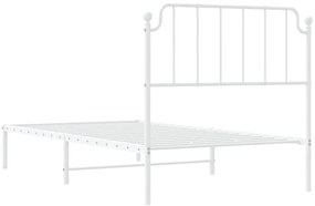 Estrutura de cama com cabeceira 100x190 cm metal branco