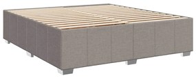 Cama com molas/colchão 200x200 cm tecido castanho-acinzentado