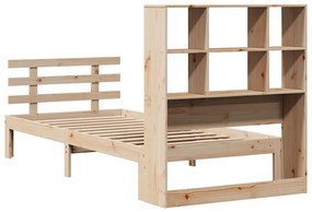 Cama com estante sem colchão 90x190 cm pinho maciço