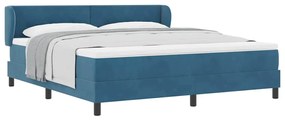 Cama Box com Colchão vidaXL Azul Escuro 180x200 cm Veludo
