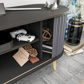 Móvel TV Stor – Preto Antracite – 140x43x64 cm