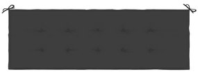 Almofadão p/ banco de jardim 150x50x4 cm tecido oxford preto