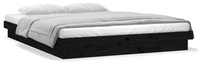 Estrutura cama c/ LED pequena casal 120x190 cm pinho preto