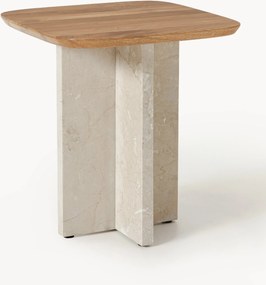 Mesa de apoio em madeira de carvalho e mármore Naida