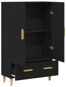 Highboard vidaXL em Carvalho Preto, 70x31x115 cm, Feito de Madeira Der