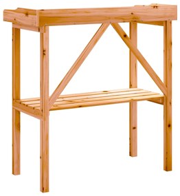 Mesa apoio p/ plantas c/ prateleira 78x38x82,5cm abeto castanho