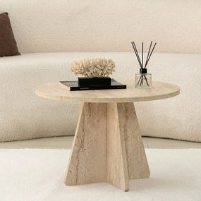 Mesa de Centro Mushroom – Travertino – 60 cm de diâmetro x 40 cm de al