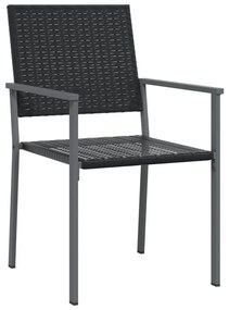 3 pcs conjunto de jantar p/ jardim vime PE e aço