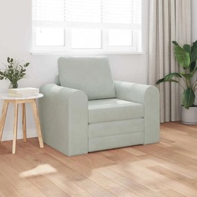 vidaXL Sofá Cama 2-em-1 Cinza Claro 98x71x83 cm Veludo