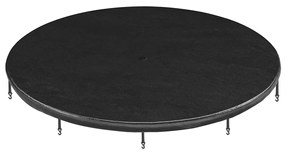 Capa de lona para trampolim SONGMICS com furos para drenagem de água, proteção contra intempéries, sol, folhas, neve e sujeira, tiras elásticas e ganchos, preta