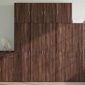 vidaXL Armário alto 80x42,5x249 cm deriv. de madeira carvalho castanho
