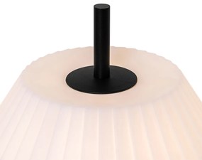 Candeeiro de mesa para exterior preto com abajur branco IP44 - Robbert Moderno