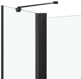 Divisória de chuveiro c/ dobragem dupla ESG 120x68x130 cm preto