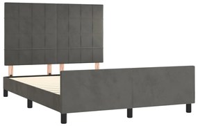 Estrutura de cama sem colchão 140x200 cm veludo cinzento-escuro