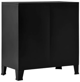 Aparador de arrumação industrial 75x40x80 cm aço preto