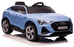 Carro elétrico para crianças Audi E-tron Sportback 12V, comando remoto 2,4 GHz, entrada USB/AUX, suspensão, bateria de lítio, luzes LED, 2 motores de