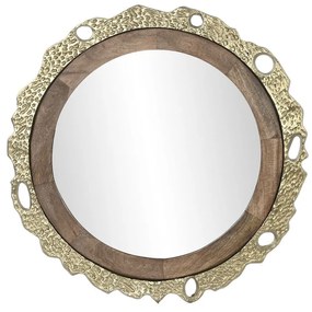 Espelho de Parede Dkd Home Decor 78,5 X 2,5 X 78,5 cm Dourado Castanho Alumínio Madeira de Mangueira