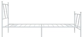 Estrutura de cama com cabeceira e pés 90x190 cm metal branco