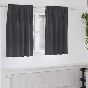 Cortinas Blackout vidaXL com fita superior 2 pcs Veludo Cinza Claro