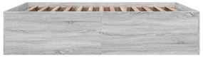 Estrutura de cama 160x200 cm derivados de madeira cinza sonoma