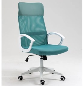 Cadeira de escritório VERTON, branco, rede e tecido verde