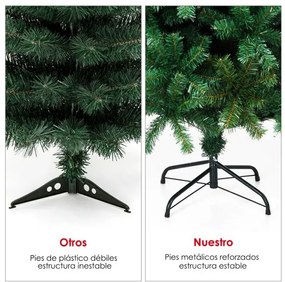 Árvore de Natal Artificial de 1,5m com Base Metálica Material PVC Casa Árvore de Abeto Verde