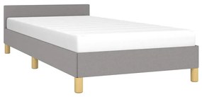 Estrutura de cama sem colchão 80x200 cm tecido cinzento-claro