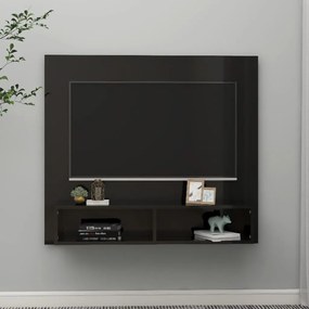 Móvel de TV de Parede Lisboa de 102 cm - Preto Brilhante - Design Mode