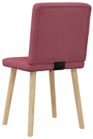 Cadeiras de jantar 2 pcs tecido vermelho tinto