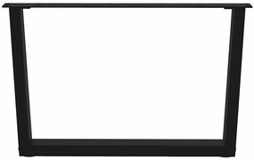 Pés para mesa de centro em V 2 peças preto 70x(42-43,3) cm aço