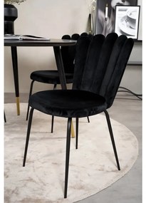 Venture Home Cadeiras de jantar Limhamn 2 pcs veludo preto