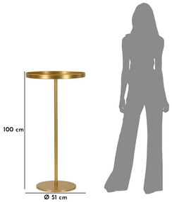 MESA DE APOIO DOHA Ø 51X100 CM DOURADA