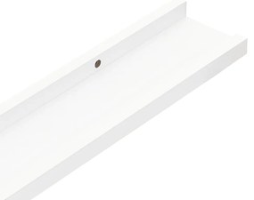 Unidade de prateleiras com rebordo 2 pcs 60x9x3 cm MDF branco