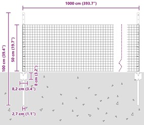 Conjunto de Cerca de Jardim Pacote de 2 Prateado galvanizado