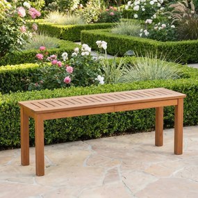 Banco jardim 120 x 30,5 x 47 cm em madeira maciça sem encosto para 2 pessoas, com capacidade para 200 kg, para jardim, pátio ou varanda, acabamento na