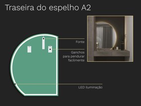 Espelho atípico com iluminação A2