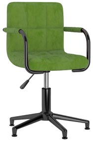 vidaXL Cadeira de escritório giratória veludo verde-claro