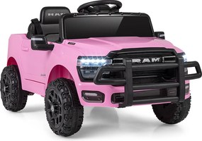 Carro Elétrico Infantil Todo-o-Terreno, 96,5 x 61 x 48,5 cm, Com Comando e Pedal, Rosa